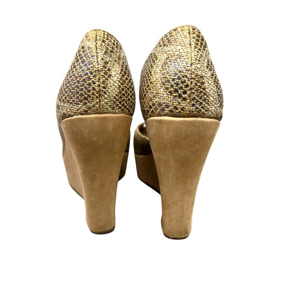 UGG Australia Toura Metallic Animal Print Peep-Toe D'Orsay Wedge - Picture 5 of 10